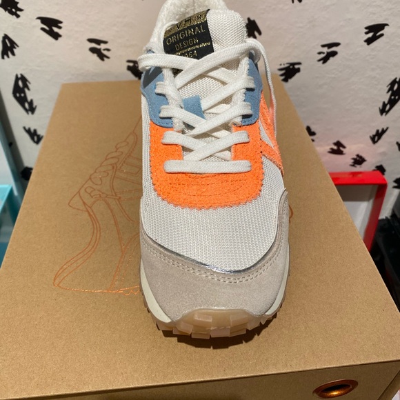 Vintage Havana Women's Retro Runner Sneakers in Orange, Light Blue, Cream - Picture 2 of 6